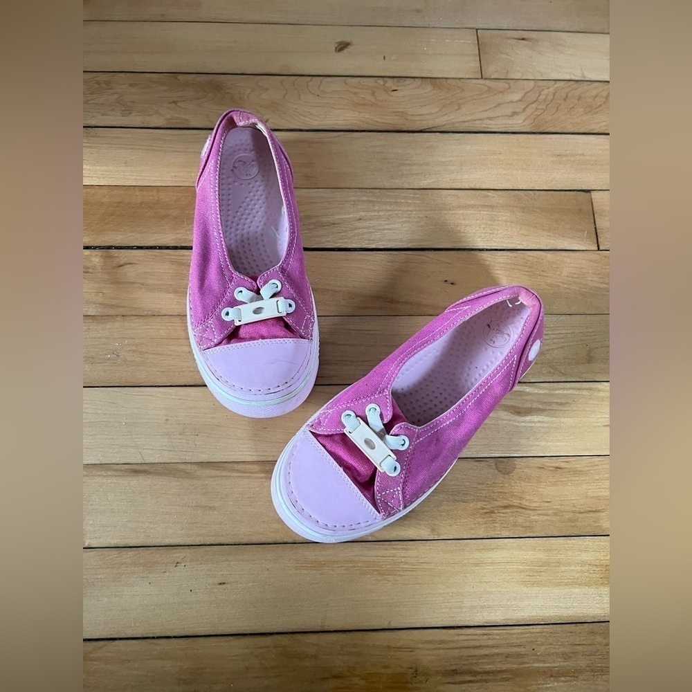Crocs‎ Hover Metallic Skimmer Shoes Pink Bubblegum Boat Sneaker